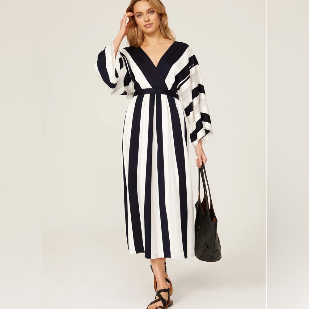 Adam Lippes Collective x RTR | Stripe Kimono Sleeve Dress